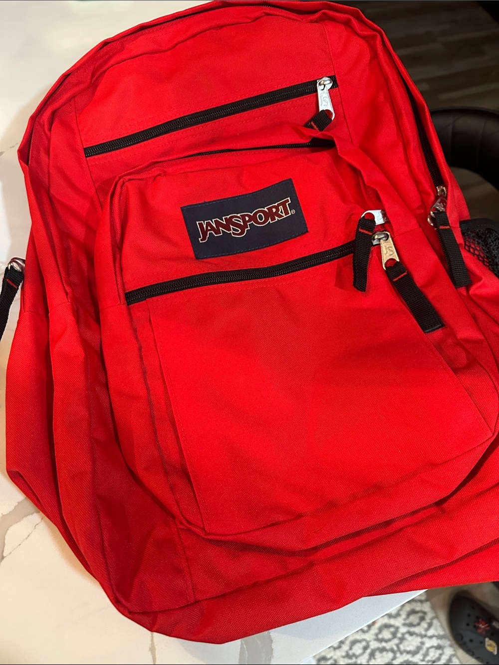 Jansport Red Classic Backpack with Black Accents